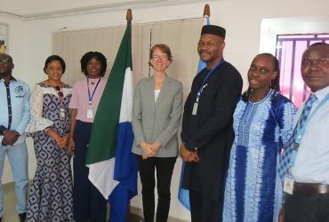 Afke Bootsman, Regional Manager West and Central Africa, meeting with national and regional representatives of the ECOWAS Sports and Youth Development Center (based in Ouagadougou, Burkina Faso) in Freetown, Sierra Leone.