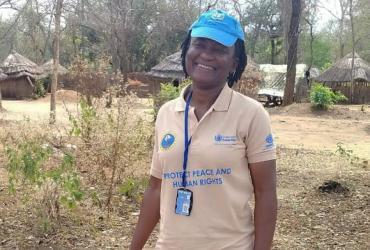 UN Volunteer Okwa Morphy from Nigeria, serving with the UN Mission in South Sudan (UNMISS).