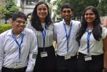 Kasunjith Sataranachchi (left), with his fellow Youth Leads at UNDP, Sri Lanka.