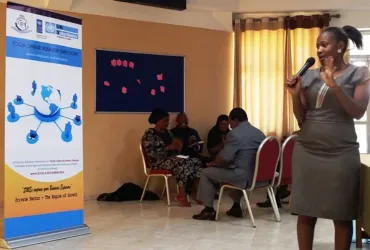 Anna Msonsa, TCCIA Planning Officer. presents during the ICT planning session of the TCCIA Online Business Directory Orientation Workshop.