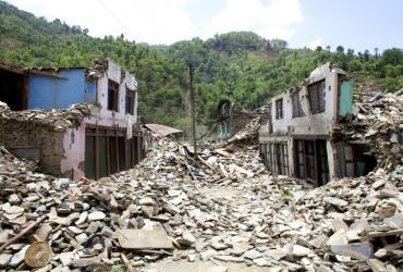 The village of Nuwakot destroyed after Nepal's 2015 earthquake.