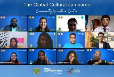 During the Global Cultural Jamboree organised by the Sri Lanka Scout Association in Sri Lanka, UNV conducted seven sessions with UNDP, WHO, UNICEF and UN Women to educate young scouts on the role of volunteering in achieving the SDGs in the 2030 Agenda. 