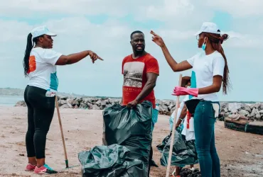 UN Volunteers in Angola during IVD 2021 clean up activity in Luanda, Angola