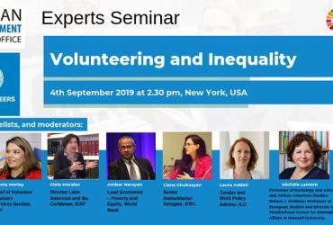 Volunteering and Inequality: A Joint Seminar by UN Volunteers and the Human Development Report Office (HDRO), in September 2019.
