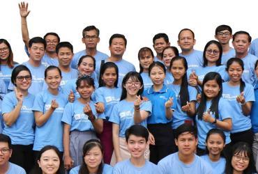 UN Volunteers and youth volunteers engaged in a pilot innovative approach to develop youth skills through volunteering, as part of a partnership between UNV and Cambodia, funded by IBSA.
