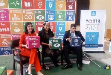 UN Youth Volunteer delegate at the UN ECOSOC Youth Forum, Kasunjith Geemitha Satanarachchi (Sri Lanka) was the moderator at the SDG Media Zone panel discussion on 'Act Now for a Sustainable Future'.