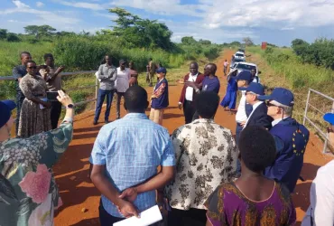 UN Volunteer, Decimon Anywar, is a Local and Community Development Specialist with UNCDF. This photo shows him during field work in Northern Uganda.