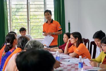 P4P is a UNDP, UNFPA, UN Women and UNV regional joint programme that empowers men to volunteer in their communities and help prevent violence against women and girls in Asia and the Pacific. Here, participants discuss at a workshop in Viet Nam.