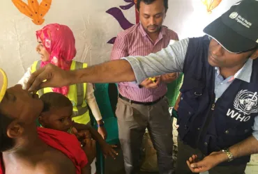 An immunization campaign in Cox's Bazar, Bangladesh (2017).