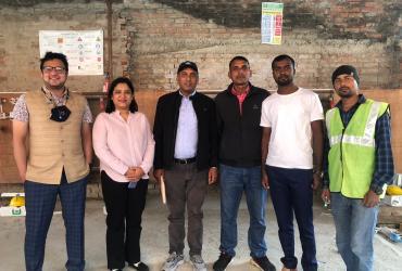 Rina Pradhan (second from left), national UN Volunteer Programme Assistant with UNV, with fellow volunteers during a field visit in Madhesh Province, Nepal.