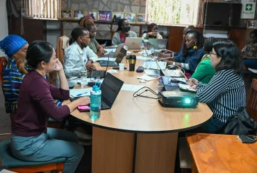 Former fully funded Korean UN Volunteer, Yoojeong Jeong (first left) served as an Operational Data Management Associate with UNHCR in Kenya. 