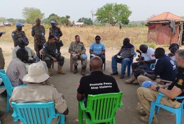 Mitigating, or even resolving, intercommunal conflict, sitting under a tree in South Sudan with the parties involved. Welcome to the world of UN Volunteer Teclaire Same Moukoudi from Cameroon.
