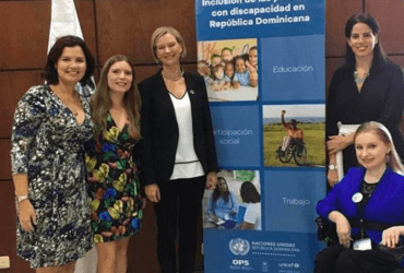 Olga Altman (far right) served as a national UN Volunteer for Inclusion, Innovation and the 2030 Agenda with the United Nations Development Programme (UNDP) in the Dominican Republic.