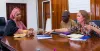 Alizée Pellen (right) UN Volunteer with UNDP meets the Ministry of Culture to organize an event during the North West Peace and Security Summit in Nigeria. 