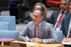 A former UN Volunteer, Ambassador Michael Gort speaking at the United Nations Security Council Open Debate on Peacebuilding.