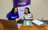 Anabel Orbe (left) UN Volunteer Technical Specialist for the Protocol on Cases of Violence in Sports during a meeting with the Ministry of Sports for the framework of gender-based violence in sports.