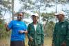 UN Volunteer, Monitoring and Evaluation Officer, Norah Ngeny (Kenya) talks to local volunteer rangers of Ong Mang Sanctuary, Savannakhet, Lao PDR.