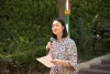 La Coordonnatrice exécutive adjointe du programme VNU, Kyoko Yokosuka, faisant son discours à l’occasion de la célébration de la Journée internationale des Volontaires à Mexico, Mexique, le 5 décembre 2022.