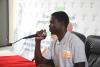 UN Volunteer Josua Amukwaya at a conference on empowering persons with disabilities organized by UNFPA Namibia and Namibia Organization of Youth with Disability (NOYD) in Windhoek, Namibia.