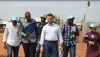 UNV Deputy Executive Coordinator Toily Kurbanov visiting a UNMISS Protection of Civilians site in Juba, South Sudan. 