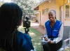 Rutendo Banhare, UN Volunteer Communications Specialist, UNICEF Zimbabwe during a field interview 