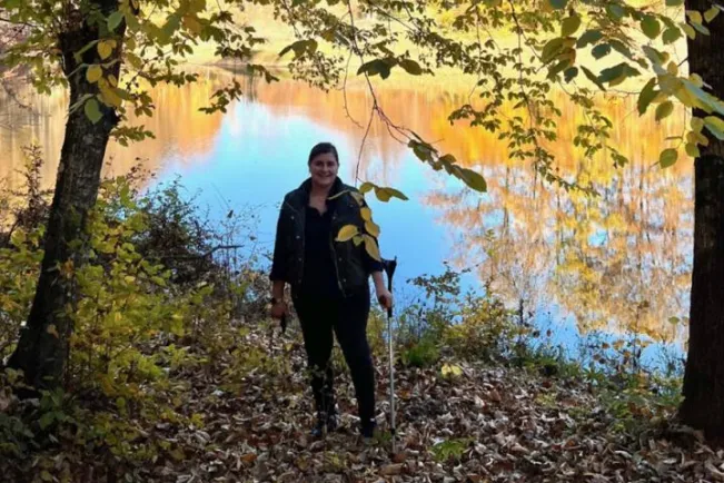 Anita's field visit in Blinaja-National Park. Photo credit: Ergin Hajredini, National Forestry Officer-Sustainable forest management in FAO Prishtina.