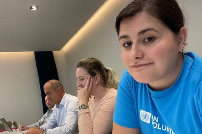 Two days retreat on finalizing draft administrative instruction on the legal use of non-wood forest products in Vermice-Prizren, Anita's selfie with Sabiha Shal, Local Legal Specialist in FAO Prishtina, and Ergin Hajredini, National Forestry Officer-Sustainable forest management.