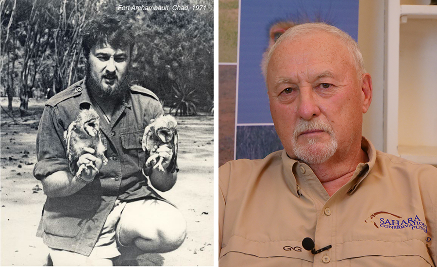 John Newby, UN Volunteer Wildlife Biologist in Chad in 1971, and in 2021.