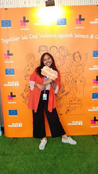 Bintang Aulia during the launch of UN Women and EU’s joint event to mark the International Day for the Elimination of Violence against Women. ©UN Women, 2019