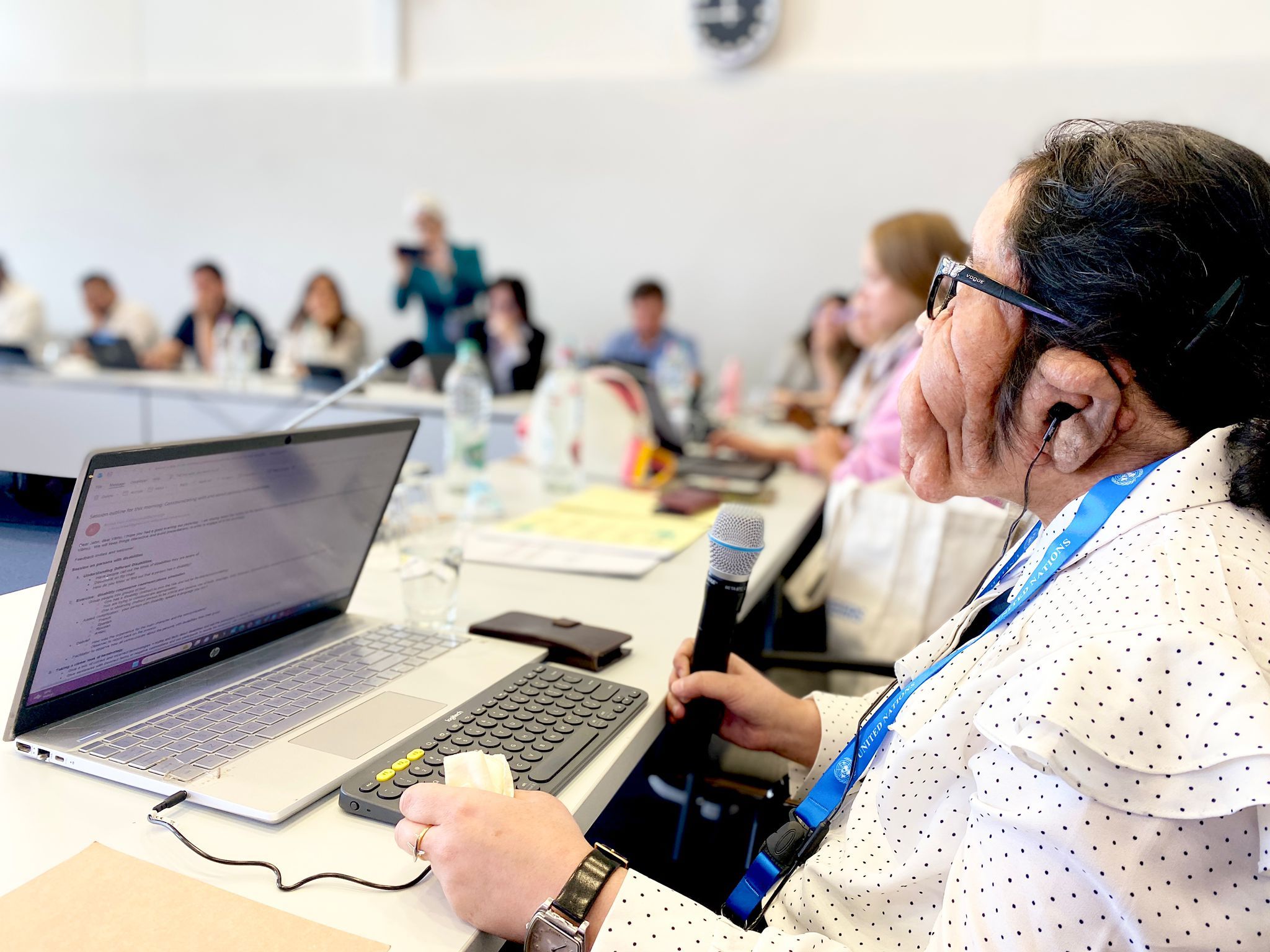 Vibhu Sharma, UN Volunteer Communications Specialist Disability Inclusion conducts a session on Communicating with Persons with Disabilities at the Global Communications Workshop at the UNV Headquarters in Bonn in September 2023. @ UNV